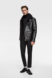 Double Faced Biker Jacket Jackets Man Zara United States Leather Jacket Stylish Jackets Faux Leather Biker Jacket