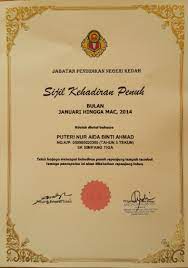 Sekolah kebangsaan rungkup 36200 selekoh perak. Contoh Sijil Kehadiran Penuh Malaunderu