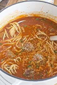 Spaghetti And Meatball Soup Yellowblissroad Com Recipe In 2020 Fall Soup Recipes Meatball Soup Soup Kitchen