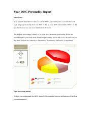 A d c b 5. Week 1 Disc Results Your Disc Personality Report Introduction Your Specific Distribution Of Scores On The Disc Personality Test Is An Indication Of Course Hero
