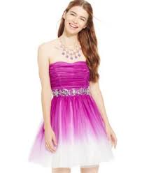 B Darlin Juniors Dress Strapless Ombre A Line Juniors Dresses Macy S Junior Dresses Purple Cocktail Dress Pink A Line Dress