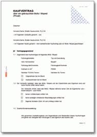Sämtlichem sich darin befindlichen zubehörs. Kaufvertrag Uber Ein Gebrauchtes Mofa Moped Zwischen Privatleuten