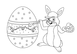 Îți mulțumim pentru că ești cu noi! Coloring Pages Bunny With Easter Egg
