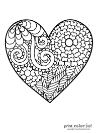 Print heart coloring pages for free and color our heart coloring! Flowering Heart Anime Coloring Pages Novocom Top