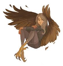 Sparrow Girl Fantasy Character Design Hybrid Art Bird People