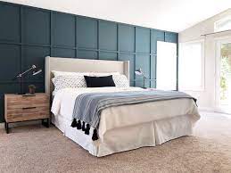A clever wall plus headboard in one. How To Diy A Board And Batten Wall Dos And Don Ts Angela Rose Home