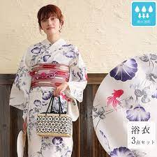 浴衣 セット レディース 浴衣 3点セット 浴衣 帯 下駄 きなり 白 rakutenichiba 楽天 金魚 浴衣 日本の着物 浴衣