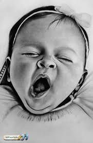 At age three, you can start teaching your kid how to properly hold a pencil. Cute Baby Pencil Portrait Drawing Drawing People Realistic Pencil Drawings
