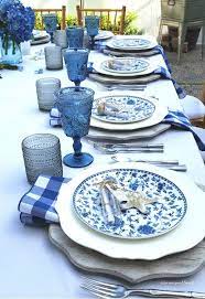 A great meal takes beautiful garden flowers and blue and white plates are the perfect jumping off point for setting the perfect french country mother's day brunch table. Ciao Newport Beach A Balboa Cottage Dinner Party Blue Table Settings Dining Table Decor Beautiful Table Settings