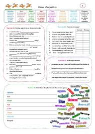 Order Of Adjectives 01 Worksheet Free Esl Printable Worksheets Made By Teachers Order Of Adjectives Order Of Adjectives Worksheet Adjective Worksheet