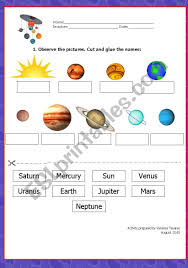 It S A Worksheet To Be Given For Practice After Having Presented The Vocabulary And The Pictures Of Solar System Worksheets Solar System Solar System Projects