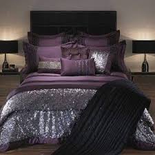 Black And Silver Sequin Comforter Set Luxury Bedding Purple Black And Sequin Comforter Luxury Bedding For Bedroom Purple Bedroom Design Purple Bedroom Purple Bedding