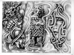 Lowrider Flashbook Aztec Tattoo Designs Aztec Tattoo Mayan Tattoos