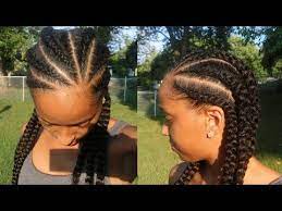 How To Do Easy Feed In Braids Cornrows With Kanekalon Hair Tutorial Youtube Feed In Braids Cornrows Kanekalon Hairstyles Braided Hairdo