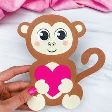 Print them for free and color them all! Monkey Valentine Craft For Kids Free Template