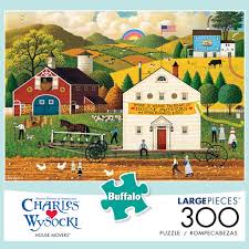 A precision cutting technique guarantees that every piece will fit soundly with the company's signature since 1986, buffalo games has produced extraordinary jigsaw puzzles and party games right here in the usa. Buffalo Games Charles Wysocki House Movers 300 Piece Jigsaw Puzzle Walmart Com Walmart Com