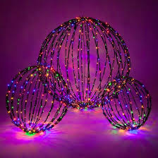 Multicolor Led Christmas Light Ball Fold Flat Black Frame Christmas Lights Etc Diy Christmas Lights Ball Lights Halloween Lights