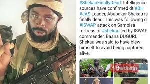 Unconfirmed source reported that the leader of jas abubakar shekau was dethroned and killed by iswap and they have taken over the entire sambisa forest. 12ez1i5xfkb Qm
