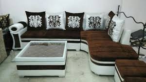 Various modern l shape sofa set. Modern Polyester Fancy L Shape Sofa Set Back Style Cushion Back Living Room Rs 15000 Set Id 21421238255