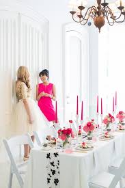 It casts an ethereal glow that adds a touch of magic to the evening. Modern Pink Black White Party Ideas 100 Layer Cake