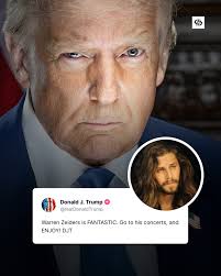 President Donald Trump gives a shout out to Warren Zeiders