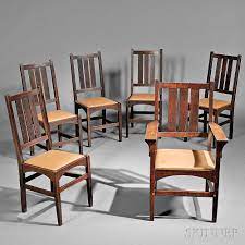 Set Of Six Gustav Stickley Dining Chairs Craftsman Furniture Dining Chairs Chair