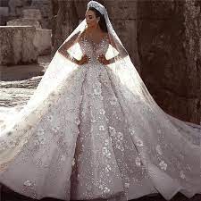 Luxury Crystals Beading With 3d Floral Bling Fairy Wedding Etsy Sheer Wedding Dress Wedding Dress Prices Formal Dresses For Weddings
