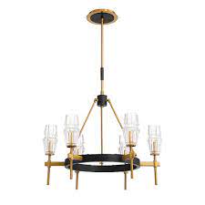 Maybe you would like to learn more about one of these? Eurofase Gladstone Retro Gold And Black 6 Light Chandelier The Home Depot Canada