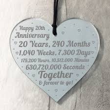 Couples will want to celebrate lavishly to commemorate the occasion. 20th Anniversary Gift For Him Her 20th Wedding Anniversary Heart