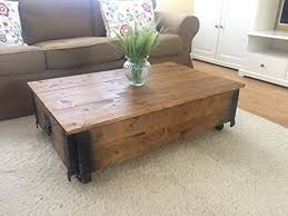 It takes you back in the sixties. Uncle Joe S Vintage Style Shabby Chic Coffee Table With Cover Wood Light Brown 100 X 65 X 30 Cm