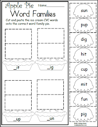Cause and effect worksheets character development worksheets compare and contrast worksheets cycle, sequence, and timeline worksheets Free Kindergarten Worksheets For Language Arts Word Families Made By Teachers