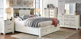 Palm grove white 7 pc queen panel bedroom. A America Sun Valley 4pc Storage Bedroom Set In White