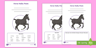 horse haiku poem differentiated worksheets teacher made