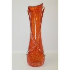 Tall Floor Vase Suspenders Deep Orange With A Golden Spiderweb Collection Coral H 80 Cm 31