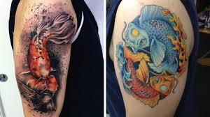 The koi's ability to swim upstream (against the current) has given rise to numerous legends and symbolic associations. 25 Awesome Koi Fish Tattoo Designs For Men