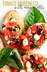 Top slices of crostini with this bruschetta cheese, fresh basil and olive oil. Bruschetta With Mozzarella Homemade Bruschetta Appetizer Recipes Bruschetta