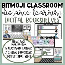 Virtual Classroom Template Farmhouse Themed 5 Classroom Layouts 2 Digital Bookshelves Distance Le Digital Classroom Distance Learning Virtual Classrooms