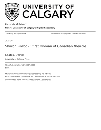 Sharon Pollock : first woman of Canadian theatre