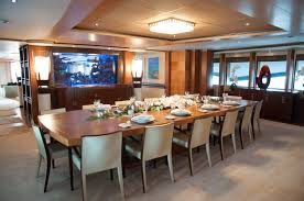 Add an aquarium, but it doesn't have to be huge. Mys 2017 Anastasia By Oceanco Dining Room With Table Setting And Aquarium Yacht Charter Superyacht News