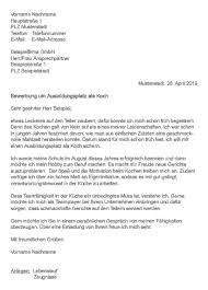Entdecken und auf joyn anschauen. Muster Bewerbung Als Koch Kochin