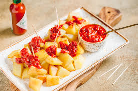 Patatas Bravas Are Favorite And Easy Spanish Tapas Recipe Spanish Tapas Recipes Patatas Bravas Recipe Spanish Patatas Bravas Recipe