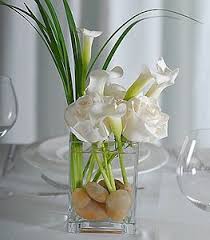 White Rose Calla Lily Centerpiece Lily Centerpieces Simple Floral Centerpieces Calla Lily Centerpieces