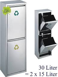 Schließlich müssen die entsorger selbst mit den verunreinigungen klar kommen. Made For Us 30 L Edelstahl Wand Abfalleimer 2x15 L Mulleimer 2 Fach Mulltrennung 2er Mull Trennsystem 30 Liter Abfallsam Abfalleimer Mulltrennung Abfallsammler