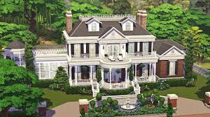 The sims 4 barons mansion v2 fully furnished residential lot (50×50) designed by tomostergreen2 available at the sims resource download welcome to barons m. Colonial Estate The Sims 4 Family Home Speed Build Part 1 Sims 4 Family Sims House Sims 4 Family House