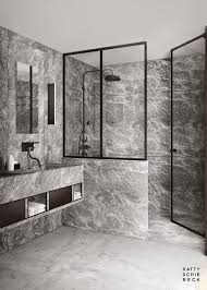 Even with a bold marble, this bath by joanne de guardiola and jon bannenberg feels very open thanks to the mirrored upper half. Passeig De Concepcio Katty Schiebeck Somewhere I Would Like To Live Marble Bathroom Designs Bathroom Interior Design Masculine Bathroom Design