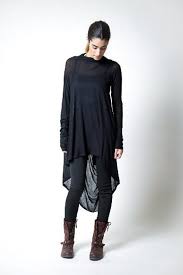 Long Draped Back Tunic Casual Asymmetric Long Top High Low Etsy In 2020 Loose Fitting Tops Black Tunic Fashion