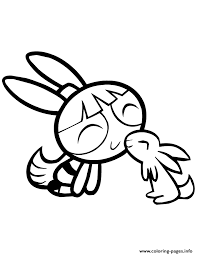 Thousands of printable coloring pages, for kids and adults! Powerpuff Girls Blossom Kissing Bunny Coloring Pages Printable