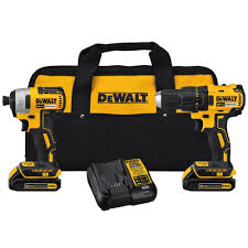 Dewalt 20 Volt Max Lithium Ion Cordless Brushless Drill Driver And Impact Combo Kit 2 Tool W 2 Batteries 1 3ah And Charger Dck277c2 The Home Depot Dewalt Drill Cordless Drill Reviews Combo Kit