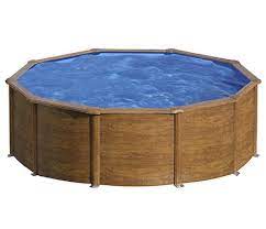 piscina desmontable redonda gre o460 cm imitacion madera marron leroy merlin zwembad zwembad achtertuin kleine achtertuin zwembaden