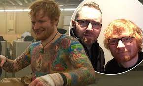 There is a letter tattoo that is the streets lyrics and the word red for dedicated to. Ed Sheeran S Tattoo Artist Claims His Body Art Is S T Daily Mail Online